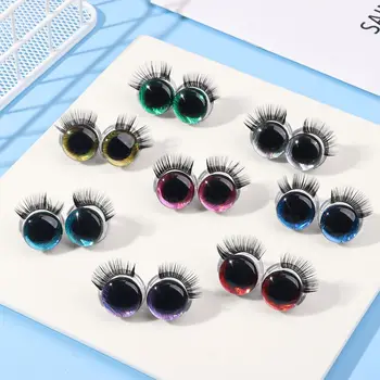 Безплатна Доставка 1 Двойка По Поръчка на Нови 20 мм Занаятчийски Очите 3D Лъскава Играчка на Очите Защитни Очите С ЧЕКМЕДЖЕ ЗА МИГЛИ + Миене за 