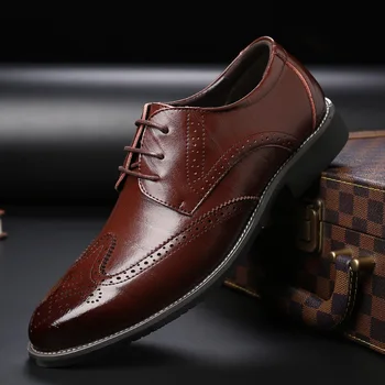 Модни кафяви/черни/кафяви модела обувки, Мъжки Бизнес обувки, Oxfords От естествена кожа, Социална обувки За мъже, Обувки За Бала sdc3