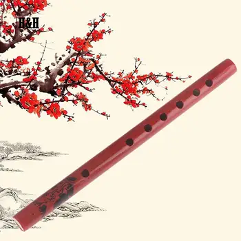 1БР Китайската Традиционна 6 Дупки Бамбук Флейта Вертикална Флейта Кларинет Студентски Музикален Инструмент Дървени Цвят За Бебешка Подарък