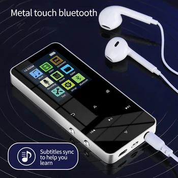 MP3/ MP4 Плейър С Bluetooth Високоговорител Докосване на Клавиш, Вградена 8 GB 16 GB Hi-Fi Метален Мини Преносим Walkman със запис на FM радио