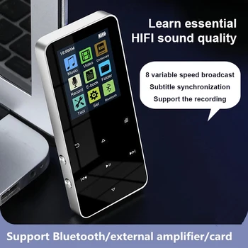 MP3/ MP4 Плейър С Bluetooth Високоговорител Докосване на Клавиш, Вградена 8 GB 16 GB Hi-Fi Метален Мини Преносим Walkman със запис на FM радио Изображение 2