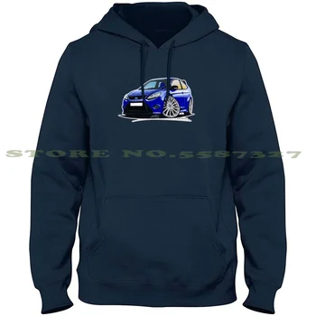 Ford Focus Rs (Mk2) Синя Градинска Спортна Hoody с качулка Hoody Синя Кола Горещ Спортен Rs Хэтч Cosworth Rally
