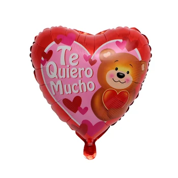 10шт 18 инча Сърцето Испански Te Amo/TE QUIERO MUCHO Балон от алуминиево фолио Романтична Сватба на Деня на Свети Валентин Вечерта Украса Изображение 2