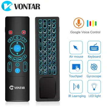 VONTAR Т8 Plus с Подсветка 2,4 Ghz Air mouse Безжична Клавиатура и тъчпад на Гласово Управление iRemote за Android TV Box mini PC Проектор