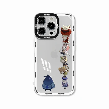 Сладък Калъф за Телефон Genshin Impact Klee Qiqi Angel Eyes за iPhone 14 13 12 11 Pro Max Mini Kawaii 2022 Нов Креативен Прозрачен Калъф