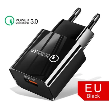 18W3A Бързо Зарядно Устройство QC 3,0 USB Зарядно Устройство за Бързо Зареждане на 3,0 Зарядно Устройство за Телефон за iPhone за Huawei Samsung Xiaomi Redmi EU US Plug