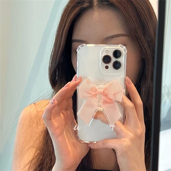 Корейски Сладък 3D Лък от Лента Скоба За вашия Телефон Писалка Tok Прекрасен Притежателя с Лък Ring за iPhone Samsung Xiaomi Аксесоари Поставка Притежателя Изображение 2