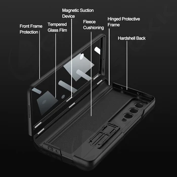 GKK Оригиналната Магнитна Шарнирный Калъф За Samsung Galaxy Z Fold 4 Калъф Външна Рамка От Закалено Стъкло Поставка Твърд Калъф За Galaxy Z Fold4 Изображение 2