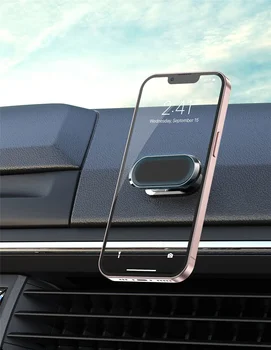 Магнитен Кола Телефона Определяне на Завъртане на 360 Мини-Поставка във Формата На Ленти За Huawei Метален Силен Магнит GPS Автомобилна Закопчалка за iPhone 13 Изображение 2