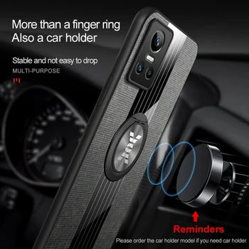 За Oppo Realme GT Нео 3 Калъф Авто Магнитен Държач Пръстен, Поставка Калъф За Realmi Realmy GT3 G T Neo3 GTNeo3 5G Кожена Делото Изображение 2