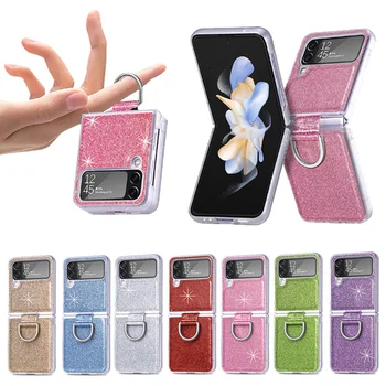 За Samsung Galaxy Z Flip 4 zflip4 Z Flip4 ZFlip 4 5G SM-F721B Калъф с искри, искри, пръстен, Патрон, Защитен калъф за мобилен телефон