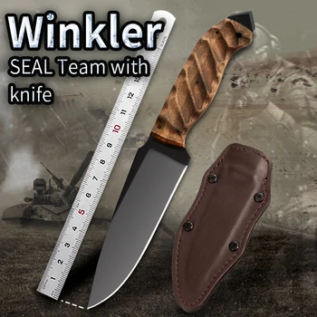 Нож с фиксирано острие stone wash A2 нож с дървена дръжка лов къмпинг оцеляване тактически прав нож открит нож EDC инструмент