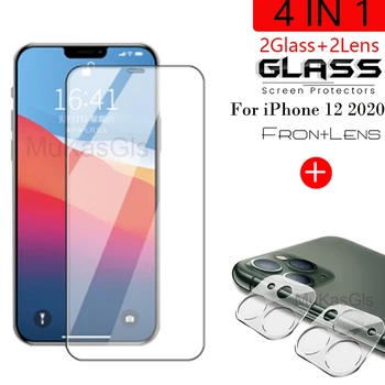 3D обектив 4-в-1 + закалено стъкло за iPhnoe 12 12 Max Предпазно стъкло за екран на iPhone 12 Pro Max защитно стъкло