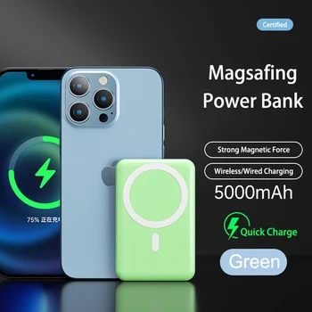5000 mah-Power Bank За Iphone 13 12 13Pro 12Pro Max Airpods 15 W Индукционная Безжична Зареждане LED Повербанк Телефон външна Батерия