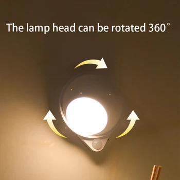 Сензор за Движение-Led Лампа За Кабинет USB Зареждане на нощна светлина Сензорен Прекъсвач Димиране Лампа Стълбище, Коридор, монтиран на стената Лампа, 18650 Батерия
