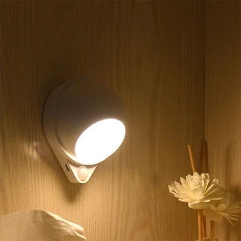 Сензор за Движение-Led Лампа За Кабинет USB Зареждане на нощна светлина Сензорен Прекъсвач Димиране Лампа Стълбище, Коридор, монтиран на стената Лампа, 18650 Батерия Изображение 2