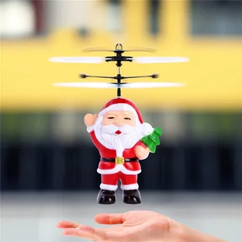 Летящ индуктивен Мини Радиоуправляеми безпилотни самолети Коледен бащата на Дядо Коледа RC хеликоптер подаръци магически коледен подарък SRC Самолет за деца, момчета
