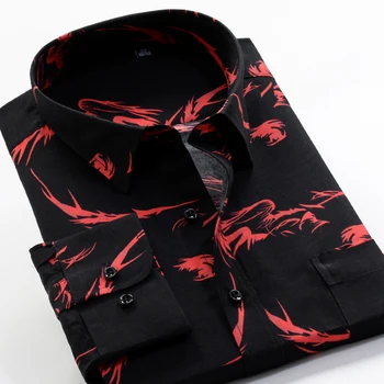 Мъжки модни свободна риза в голям размер, с класически принтом SHAN BAO, пролетта марка 2022, младежта бизнес ежедневни риза с дълги ръкави