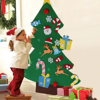 Децата DIY Фетровая Коледно Дърво, Коледна Украса за Дома Навидад 2021 Коледни Подаръци, Коледна Украса, Дядо Коледа Коледна Елха