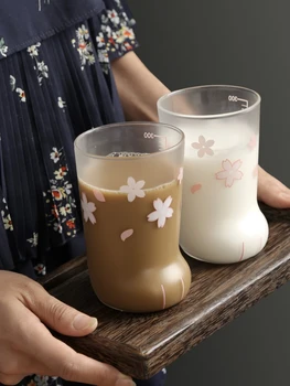 Творческа мультяшная чаша, благородна купата за мляко, сладка котешка стъбло, стъклена чаша за вода Изображение 2