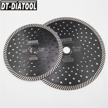 DT-DIATOOL 2 бр./pk Diamond Тесен Турбо с Няколко Дупки Режещ Диск Диск за Трион за Гранитния Топчета с Диаметър 180 мм + 230 мм