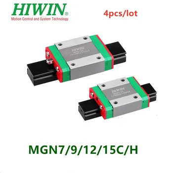 4 бр. оригинални Hiwin мини Линейни блокове връщане MGN7C MGN9C MGN12C MGN15C MGN7H MGN9H MGN12H MGN15H за линеен водач с ЦПУ