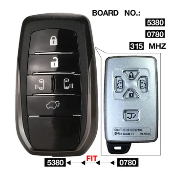 jingyuqin За Toyota Previa Alphard автомобилен ключ дистанционно управление 5380 и 0780 315 Mhz ID4774 ЧИП