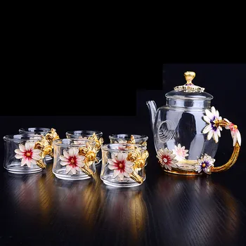 Эмалированная чаена чаша комплект чаени саксии майстор-чаша лична чаша термостойкая стъклена чаена чаша Кунг-фу