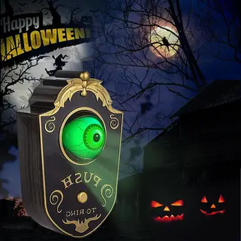Звънец За Хелоуин Едноок Звънец От Духове къща на Ужасите на Очната Ябълка Звънец За Хелоуин Окачен Звънец Висящи Светещи Врата Подпори H7X5 Изображение 2
