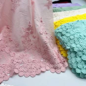 Нова памучен цветна триизмерна плат с бродерия, полите в стил Лолита, плат за дрехи, украса за дома завеса с ширина 1,3 м Изображение 2