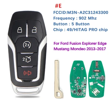 Замяна на Автомобилен Ключ M3N-A2C31243300 ID49 Чип За Ford Fusion Explorer edge Mustang 2013-2017 Смарт Ключ-Карта на 315 Mhz/433 Mhz/902 Mhz Изображение 2