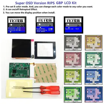 Супер OSD Версия на RIPS LCD Дисплей Ретро Пиксел Яркостта на Подсветката на LCD-дисплея Комплект За Джоба GameBoy За LCD конзола GBP IPS LCD