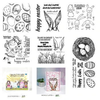 Нови Постъпления Великденски Прозрачни Печати 2022 За Момичета Печати Градина Бебе Заек Яйце Картички Занаяти Без Метални Режещи Удари Scrapbooking