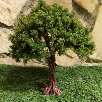 1 бр. зелена модел на дърво с височина 15 см/17 см/20 см/25 см, строителен пясък, материали за занаяти. умален модел Изображение 2
