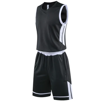 Мъжете Потребителски САМ Баскетболни Потници Набор от Бързосъхнеща Облекло Униформи Екипът на Колеж Връщане на Тренировъчен Спортен Жилетка + Шорти