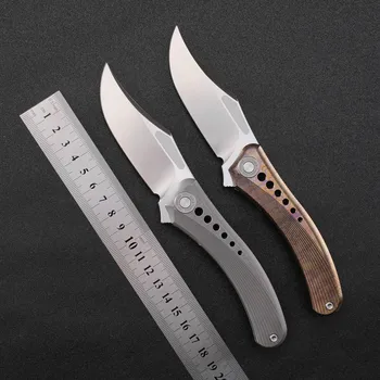 TWOSUN TS240 D2 Стоманена Сгъваем Нож С Титанов Дръжка ловни ножове за пътуване Къмпинг Прорезна EDC Джобен Инструмент