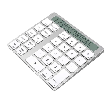 Акумулаторна цифрова клавиатура Bluetooth 2 в 1 и калкулатор с 12-фигурални LCD дисплей на преносим компютър на Apple, 29 комбинации с клавиша 00 Изображение 2