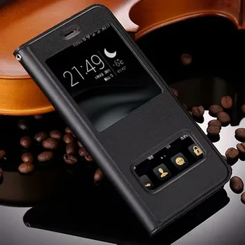 Висококачествен Горещ Флип Изключително Тънък Кожен Калъф С Обзорным Прозорец За Huawei Honor 9 Luxury Phone Cover