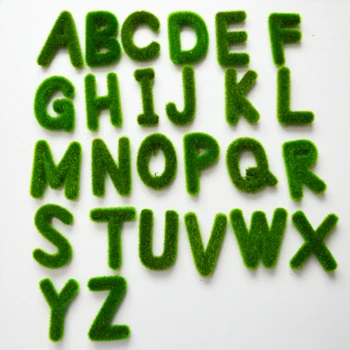 Изкуствен Мъх Английски Букви, Творчески Окачен Подпори За Снимане на Растенията Зелен Дом Празничен Коледен Декор Бонсай САМ занаятите