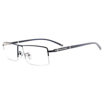 Метална Половината От Правоъгълни Рамки Мъжки Големи Очила В Рамка, Предписани Очила, Оптични Лещи За Късогледство Четене Напредва