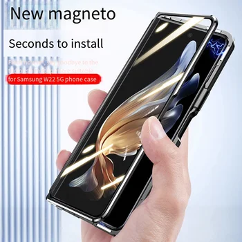 За Samsung Galaxy Z Fold 3 Калъф F9260 Калъф за Двустранен Магнитен Универсален обектив Персонализирани ултра тънък Защитен Калъф Изображение 2