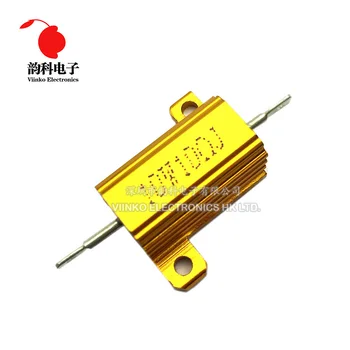 Резистор 0.1 ~ 30K Wirewound повод мивки метал сила 1PC 10W RX24 алуминиев Wirewound Резистора 0.1 ~ 30K 0.5 1 2 3 5 6 8 10 20 100 150 200 300 500 1K 10K Ома