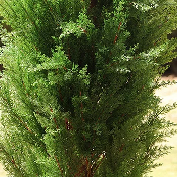 10x Зелен Кипарис Лист от Дърво на Дърво Игла Листа на Клонка Пластмасови Растения Коледен Домашен Градински Декор Моделиране на Микро Пейзаж Деко Изображение 2