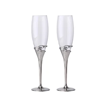 диамантен пръстен на Европейския стъклена Чаша За Шампанско диамантен пръстен, чаша червено вино, елегантен подарък сплав foot пиедестал Изображение 2