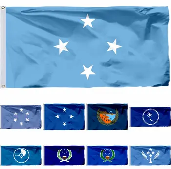 Флаг на Микронезия 3X5 ФУТА Щата Яп 90X150 СМ Чуук 21X14 СМ Косра 40X60 см 100D Полиестер Понпей Банер