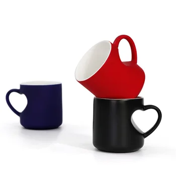 Направи си САМ печат на снимки Керамична чаша за Промяна на Цвета на Сублимация Празни Любов сърцето Чаша уникална Керамична Чаша За Кафе И Чай