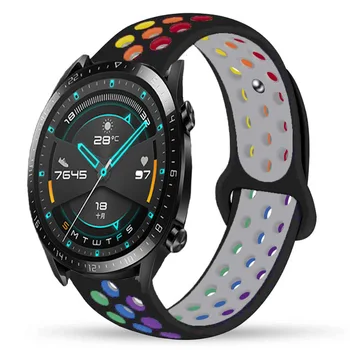 Преливащи се цветове Спортни Въжета За Huawei Watch GT 2 Pro 46 мм 42 мм Watch 3 48 мм За Честта Magic 2 ES GS Модерен Силиконов Каишка Гривна