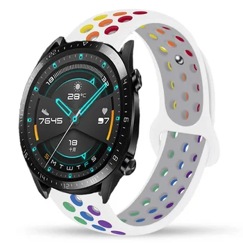 Преливащи се цветове Спортни Въжета За Huawei Watch GT 2 Pro 46 мм 42 мм Watch 3 48 мм За Честта Magic 2 ES GS Модерен Силиконов Каишка Гривна Изображение 2