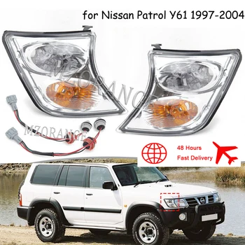 Предната Индикатор лампа Ъглова Лампа Прозрачен за Nissan Patrol Y61 1997-2004 Фаровете Ъглова Фаровете фаровете и Предната броня на прожекторите