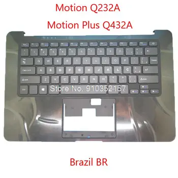 Черна поставка за ръце и Черна Клавиатура За Positivo Motion Q232A Motion Plus Q432A H003-33 YMS-0075-B D1459 Бразилия Син етикет, без тъчпад Изображение 2